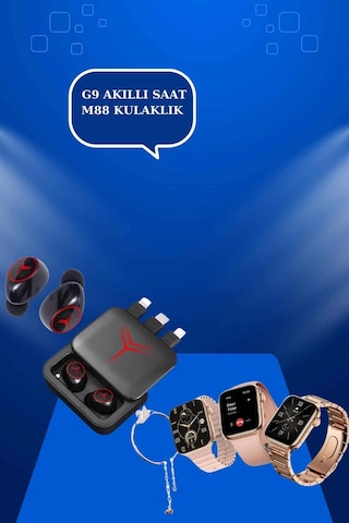 Mey İthalat Powerbank Özellikli Bluetooth Kulaklık Ve Nabız Ölçer Akıllı Saat Bileklik li