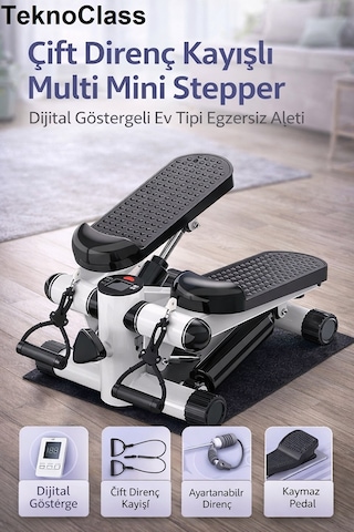 Mini Stepper - Sporcu Egzersiz Aleti - Kaymaz Pedallı Kondisyon Aleti - Adım Atma Yağ Yakma Aleti