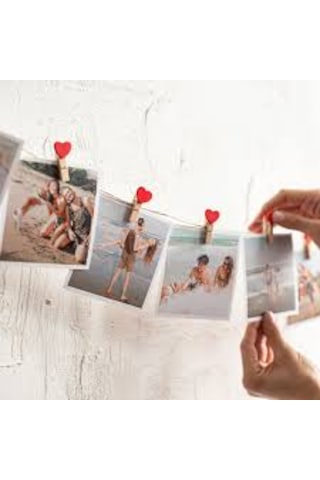 Kırmızı Kalpli Minik Ahşap Mandal 10+