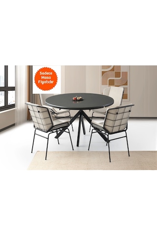 Ahşap Yuvarlak Açılır Büyüyen Yemek Masası Parlak Koyu Gri 70x120cm Gri