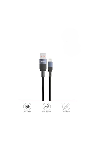 Torima U18 Usb İle Lightning Şarj Ve Data Kablosu Siyah