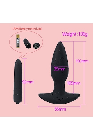 Carmine Su Geçirmez Titreşimli Anal Plug Vibratör