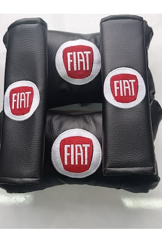 Fiat Uyumlu Oto Boyun Yastığı + Emniyet Kemer Pedi Kırmızı Beyaz