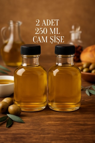2 Adet 250 Ml Şeffaf Tombul Yağ Şişesi Sızdırmaz Kilitli Kapaklı 250 Cc Yağdanlık Sosluk Cam Şişe Şeffaf