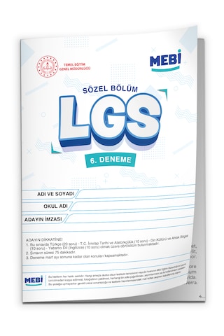 2026 Lgs 8.sınıf Meb Online Türkiye Geneli 6. Deneme Sayısal Sözel Büyük Boy Renkli Baskı Ücreti