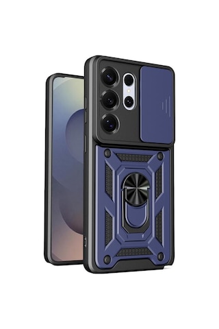 Teleplus Samsung Galaxy Uyumlu S26 Ultra Kılıf Magnetik Standlı Kamera Korumalı Slide Sürgülü Cover Kapak