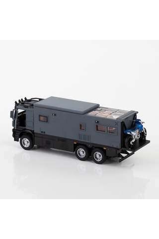 Metal Sesli Işıklı Çek Bırak Özellikli 30 Cm Motokaravan Seti Siyah