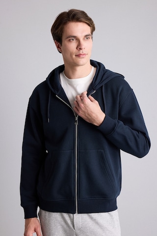 Defacto Relax Fit Kapüşonlu İçi Yumuşak Tüylü Kanguru Cepli Fermuarlı Sweatshirt D7599ax26aunv64 Lacivert-nv64