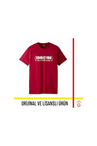 Galatasaray Lisanslı 2026 Şampiyonluk Dominasyon Kırmızı Tişört