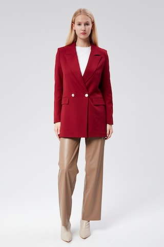 Bordo Oversize Dokuma Blazer Ceket Siyah