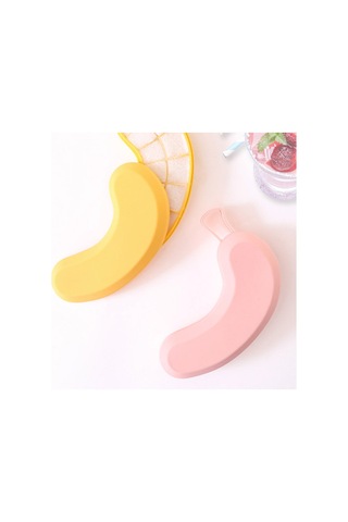 Kosona 2 Adet Silikon Buzluk Kalıbı, 16 Delikli Kapaçklı, Muz Şekilli, Çikolata/süt Buzları Yapmak İçin, Pembe Çok Renkli