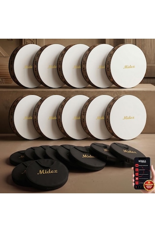 Midex Br-911x 10'lu Bendir Def Toptan Paket Akort Ayarlı El Tutma Oyuklu Çantalı