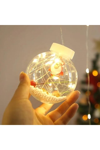 Moveevo Noel Led Işık Zinciri - Santa/snowman/ağaç Şekilli Toplar, Usb, Ip54 Su Geçirmez, 3m Uzunluk, Sıcak Beyaz Işık