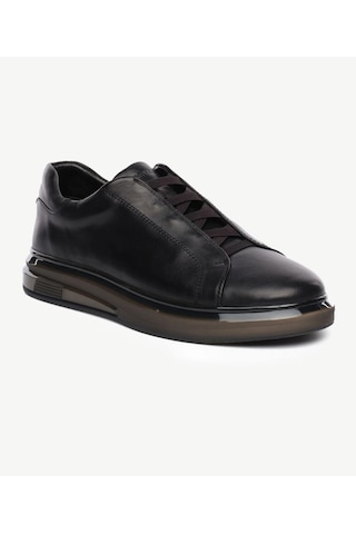 Greyder 64726 Siyah Hakiki Deri Slip-on Bağcıklı Erkek Deri Sneaker Ayakkabı