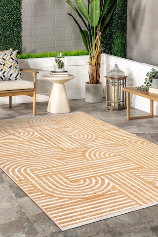 Revna Sarı Bej Kum Beji Yıkanabilir Halı Kaymaz Taban Pamuk Dokuma Salon Mutfak Koridor Halısı Sarı