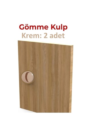 Adilon Gömme Kulp, 50 mm, Krem (2 Adet)