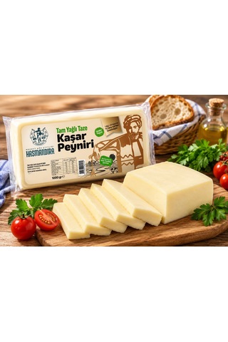 Hasmandıra Tam Yağlı Taze Kaşar Peyniri 1000 G X 2 Adet 2 Kg - Şirden Mayalı