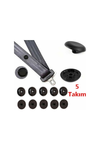 Siyah Emniyet Kemeri Klipsi 5 Takim Dügmesi Stop Dügme Toka Kemer 534463694