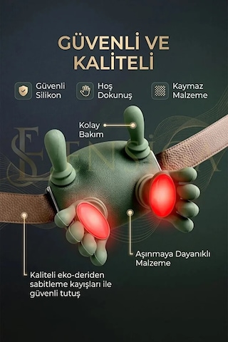 10 Parmaklı Şarjlı Derin Yoğurma Masaj El Masajı Isıtmalı Boyun Ve Omuz Masaj Aleti Yeşil