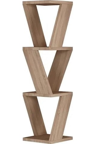 Köşe Duvar Rafı / Kitaplık Atlantik Çam 22x22x85 Modern Minimalist Köşe Duvar Rafı Ahşap
