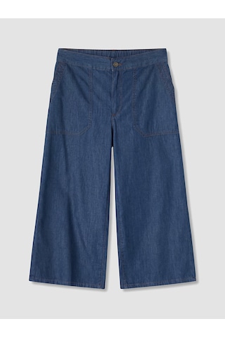 Lcw Grace Siyah Regular Fit Geniş Paça Kadın Jean Kapri