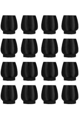 16'lı Paket - Sandalye İçin Mobilya/silikon Ayaklar - Zemin Koruyucular Siyah Siyah Diğer