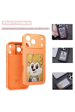 İphone 17 Pro Max Dört Renkli E-mürekkep Ekran Telefon Kılıfı - Turuncu Turuncu
