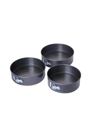 3'lü Kelepçeli Kek Kalıbı Seti Tarif Edildiği Gibi