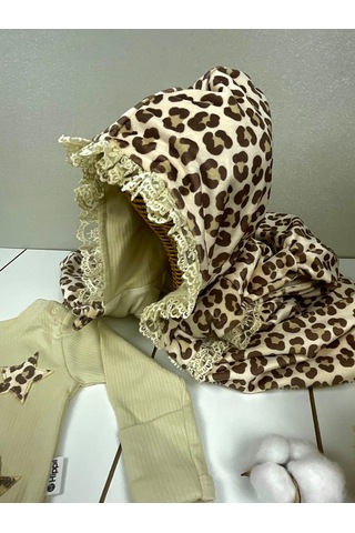Hippil Baby Leopar Desenli 3lü Takım