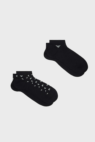 Emporio Armani Logolu 2 Pack Çorap Erkek Çorap Em000538 Af25376 Mc624 Siyah