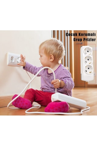 3 Lü Grup Priz Kablosuz Üçlü Grup Çoklu Priz Klemensli Diğer