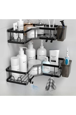 Reedark Banyo Duvar Üstü Üçgen Askı + 2 Adet Raf Seti - Paslanmaz Çelik, Delme Yok Kurulum, Çekici Ve Dayanıklı Ev Dekoru Diğer