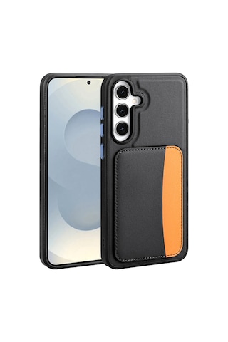 Zore Samsung Galaxy Uyumlu A56 Kılıf Kartlıklı Zore X-kart Silikon Kapak - Koyu Gri
