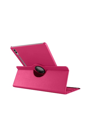 Galaxy Uyumlu  Tab S9 Ultra Sm-x910 Dönebilen Standlı Kılıf Koyu Pembe Kapaklı Kılıf