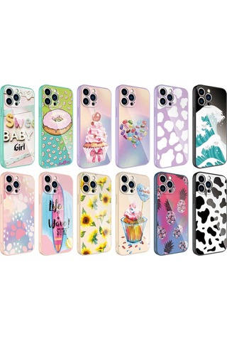 Apple iPhone Uyumlu 12 Pro Kamera Korumalı Desenli Sert Silikon Tuva Epoksi Kılıf no5