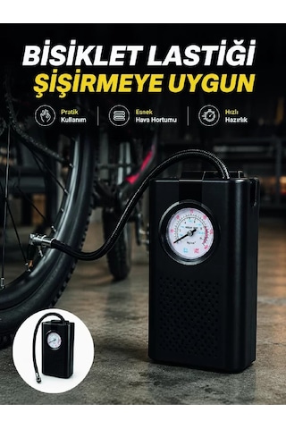 Analog Manometreli Kompakt Araç Hava Pompası Lastik Şişirme Cihazı 1