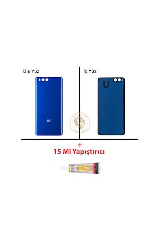 Xiaomi Mi Note 3 Mavi Arka Pil Kapağı Batarya Kapağı Lazer Kesim + B-7000 Yapıştırıcı Çok Renkli