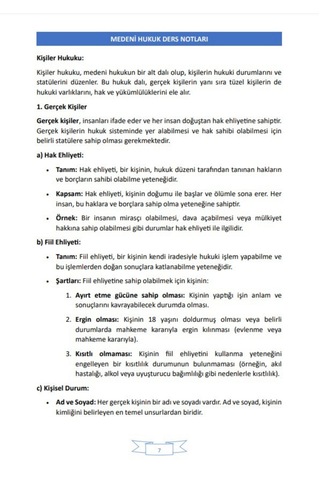 Medeni Hukuk Ders Notları