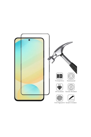 Samsung Galaxy A35 Uyumlu Tam Kaplayan Darbeye Dayanıklı Kırılmaz Cam Seramik Ekran Koruyucu