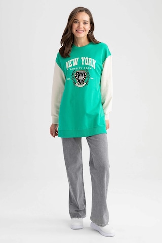 Defacto Relax Fit Bisiklet Yaka Üniversite Baskılı Sweatshirt Tunik Z2073AZ23SPGN227 Yeşil