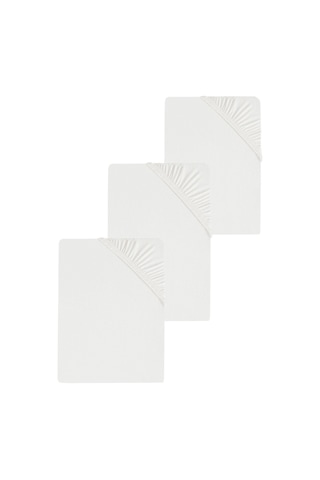 3 Adet Düz Pamuklu Tek Kişilik 100 X 200 Cm Lastikli Penye Çarşaf Beyaz