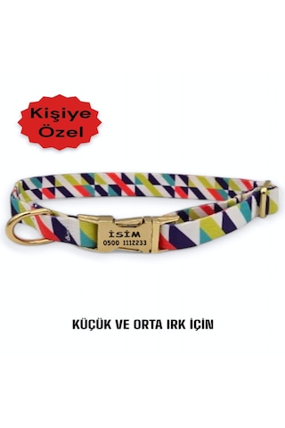 Caramelos Köpek Tasması-küçük Irk Ve Orta Irk İsimli Tasma 23 Çok Renkli