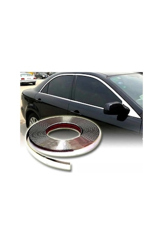 Araç Dekoratif Krom Çıta 9 Mm 10 Metre Nikelaj Çıta Yapışkanlı .