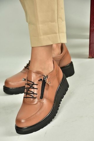 Fox Shoes U555040403 Taba Hakiki Deri Günlük Kadın Ayakkabı Taba-hakiki Deri