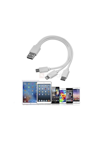 3 In 1 Çoklu Usb Data Şarj Kablosu Sony LG Uyumlu 5 6 7 (533633024)