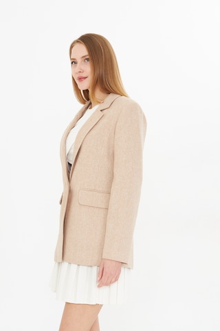 Simli Blazer Ceket Bej