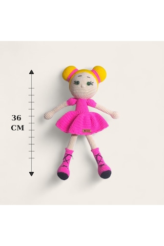 Örme Pembe Bebek Amigurumi Organik Oyuncak-uyku Arkadaşı