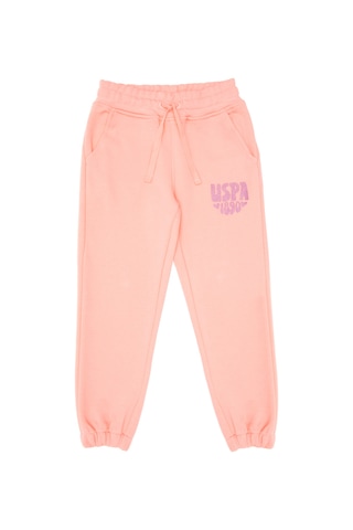 U.S. Polo Assn. Kız Çocuk Neon Pembe Simli Baskı Detaylı Jogger Eşofman Altı 50316849-VR105