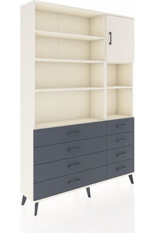 Arges Dolap 8 Raflı 8 Çekmeceli Tek Kapaklı 132x30x195 Aytaşı-aytaşı/antrasit Aytası/antrasıt