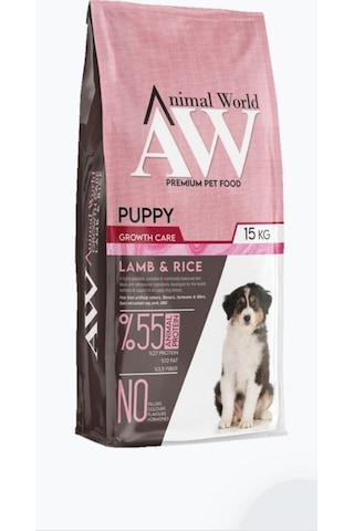 Animal World Kuzu Etli ve Pirinçli Yavru Köpek Maması 15 KG